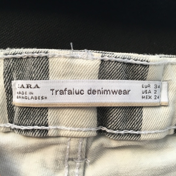 Zara Trafaluc Denimwear High Waist Striped Cutoffs - Picture 4 of 4